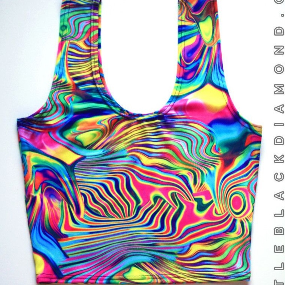Little Black Diamond Acid Rave Crop Top